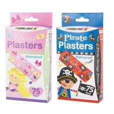 Masterplast 150 wasserdichte Pflaster/2 Packungen, 75 Princess 75 Pirat