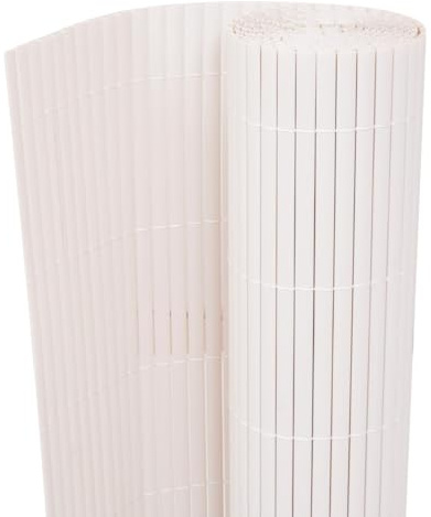 vidaXL Valla Jardín Doble Cara Cerca Cercado Vallado Reja Verja Patio Aire Libre Exterior Barrera Panel Planta Plástica Terraza Blanca