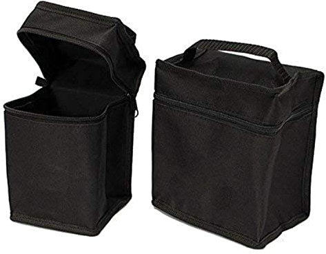 Multifunction Large Capacity Black Folding Marker Pen Canvas Pencil Case Pen Storage Bag Can Hold 24-80 pcs Markers Pen (S and L)