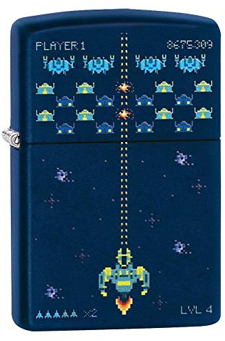 Zippo Pixel Game Design Navy Matte Pocket Lighter