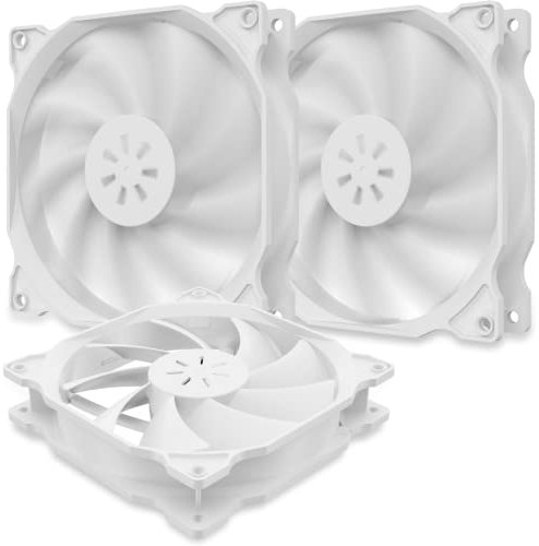 upHere 120mm White Silent Fan for Computer Cases Cooling, Ultra Quiet High Airflow Computer Case Fan, 3- Pack,12WT3-3