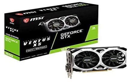MSI Gaming GeForce GTX 1650 128 bits HDMI/DP/DVI 4GB GDRR6 HDCP Compatible con DirectX 12 VR Ready OC Tarjeta gráfica (GTX 1650 D6 Ventus XS OCV1)