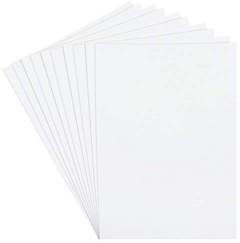 10 fogli di gomma espansa glitterati | Fogli in schiuma EVA | Carta Crepla con glitter | Autoadesivi | Formato DIN A4 | Per lavori di bricolage (bianco)