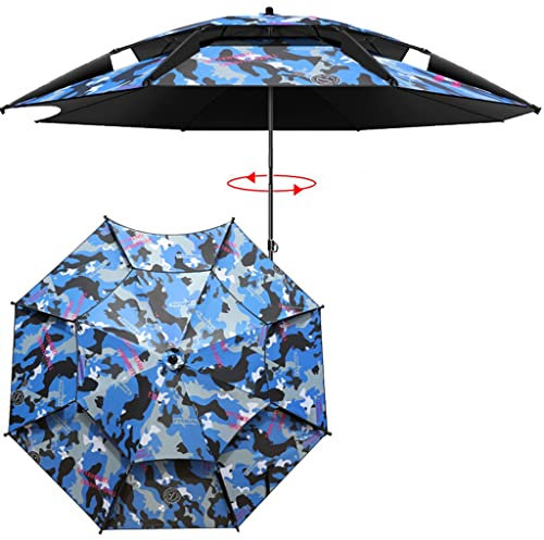 Sombrilla Terraza Exterior Sombrilla Terraza De Camuflaje, Sombrilla Jardin Parasol Excentrico De Doble Capa, Con Ajuste De Ángulo De 360 ​​°, Balcón, Terraza ( Color : 2.4m/7.8ft , Size : /Blue )