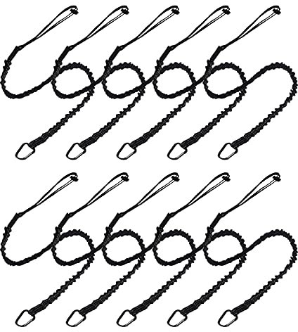 Raweao Werkzeugsicherung für Arbeiten in der Höhe, Werkzeug Fallschutz, Werkzeugsicherung Fallschutz, Werkzeugleine Absturzsicherung, Werkzeug Seil mit Karabinerhaken fur Dachdecker(10er Pack)