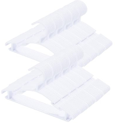 VIIBASE 100 Pack White Baby Nursery Closet Hangers, Non-Slip Laundry Infant Pant Hanger for Newborn Clothes Gift, Ultra-Thin Plastic Hanger for Girl Boy Toddler Kid