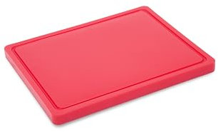 METRO Professional Tabla de cortar, polietileno, con surco, reversible, antibacteriana, apta para lavavajillas, tabla para cocina, rojo