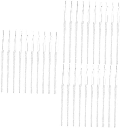 Ciieeo 30 STK Deko zum Aufhängen für Weihnachtsfeiern Eiszapfen Christbaumschmuck Glastropfen-Ornamente Weihnachtsbaum weihnachtsdeko Anhänger aus klarem Glas Spiral-