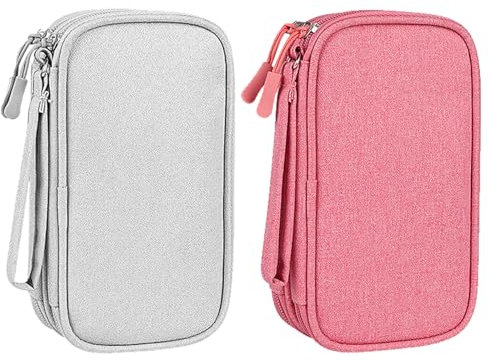 JSTHHTT 2 Pcs Kabelorganizer, Kabel Organizer Tasche, Kabeltasche, Kabeltasche Organizer, Elektronik Tasche, Tech Pouch, Reise Organizer, Kabeltasche Travel, Kabel Organizer Tasche für Kabel
