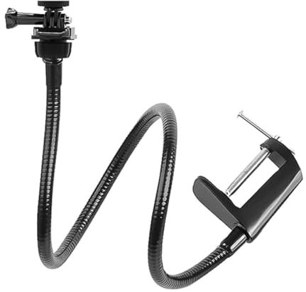 Ieron Soporte para cámara Web, videocámara Deportiva, Clip de Metal Doblar, de Escritorio para C920, C922, C930e, C930, C615 con Cabezal de trípode roscado de 1/4 de Pulgada y rotación de 360 Grados