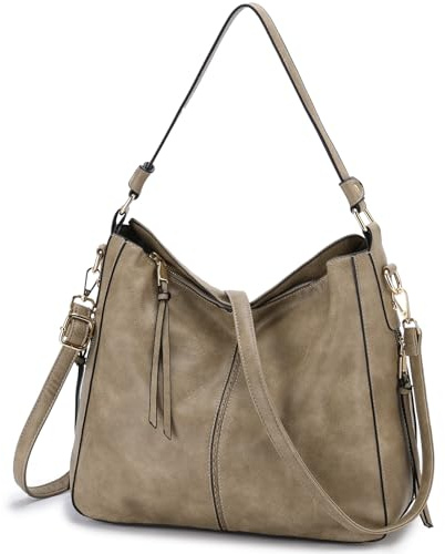 VX VONXURY Bolso Mujer Bolso Bandolera Mujer de Cuero PU Bolso Mujer Grande con Bolsillo Lateral Bolso Hombro Mujer para Diario Trabajo Compras
