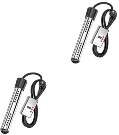 yuwqqoajv 2 Ensemble de Chauffe-Eau à Immersion Eau Chaude à la Demande Chauffage Performances fiables Pratique et Pratique métal Facile Noir Prise UE