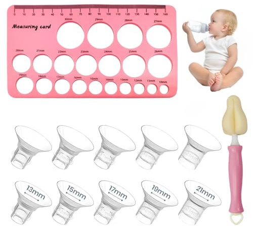 GXGM 10 Pezzi inserti flangiati da 13/15/17/19/21mm per flangia 24mm schermo della maggior parte delle pompe, senza BPA, compatibili con Jheppbay/Bellababy/Momcozy/Nuliie tiralatteMedela