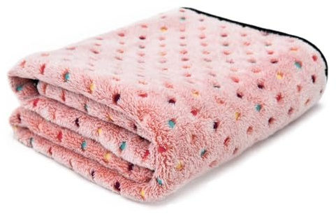 Liveinu Couverture pour Chien Chat Pelucheuse et Lavable, Plaid Polaire pour Chien Chat de Compagnie pour Canapé, Lit, Convenant aux Petits et Moyens Chien et Chat Pattes, Rose, S: 52x76cm