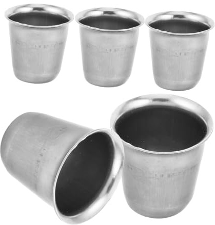 Cabilock 5 pièces Lot de Gobelets de Communion Acier Inoxydable Petits Calices Religieux Multifonctions pour Vin Eau et Cérémonies Coupes pour Événements Religieux et Familles