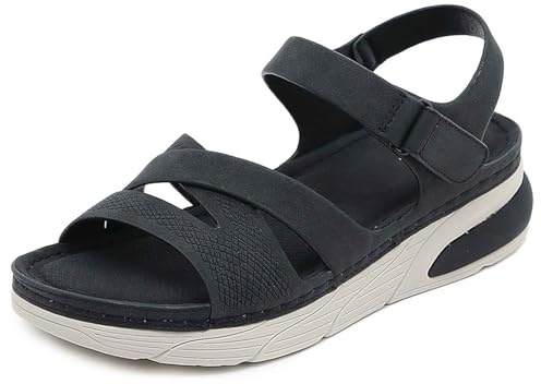 Sandalias Comodas Mujer Sandalias Deportivas Mujer Mulher Tacon Elegantes Sandalia Deportiva Plata Con Plataforma Planas Zapatos Vestir Comodos Negras Alto Cuña Marron 43 Negro Negra Verano Sapatos