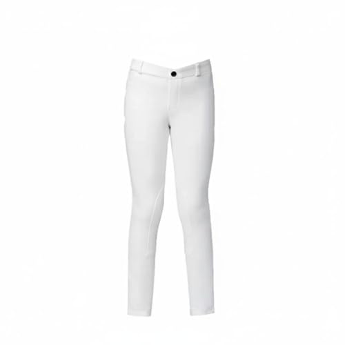 KESOTO Pantalones de Equitación para Niños Pantalón Breeches Infantil Malla Ecuestre Ropa de Monta con Soporte para Adecuados para Clases Entrenamientos Competición Uso Diario, White, 150