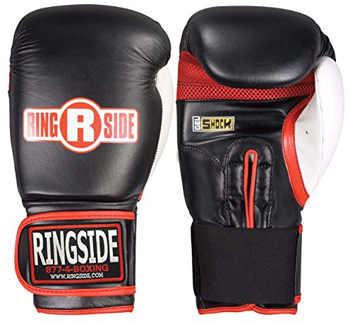 Ringside Gel Shock Boxing Super Bag Gloves, Black, Regular