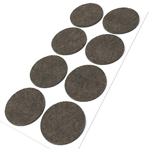 Adsamm® / 8 x deslizantes de Fieltro autoadhesivos/Marrón/ø 50 mm/Redondo/Deslizantes de Fieltro para Muebles de 3,5 mm de Grosor/Deslizantes para Muebles y Suelos