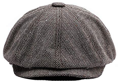 YAMEE Basker för män, unisex, basker skärmmössa, platt keps, sportmössa, Gatsby Newsboy-mössa, basker mössa, storlek 58–60 cm, kaffe