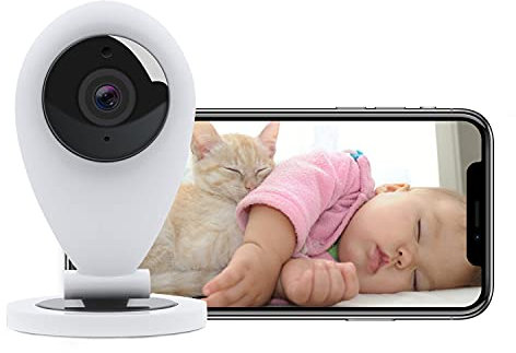 HiKam S5 WLAN IP Kamera, Überwachungskamera Innen mit App und Alexa, WiFi Babyphone, Bewegungsmelder, Nachtsich, Support in Deutschland (2021 Neue Gen, weiß)