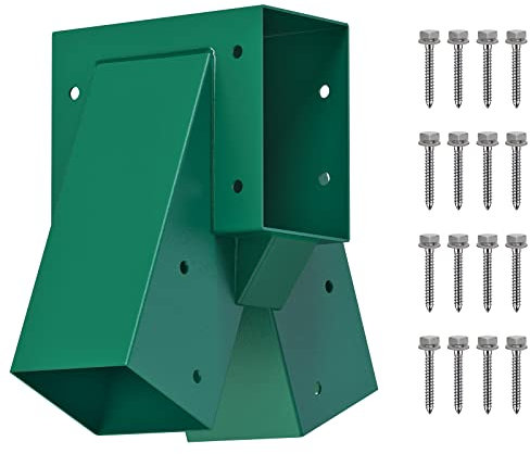 BeneLabel Set di staffe per Altalena centrali con Telaio a A, Set di staffe in Acciaio Resistente, con Hardware di Montaggio, Kit per Altalena Fai da Te per 2 Gambe (4 x 4) e 1 Fascio (4 x 6), Verde