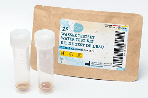 Medasa E.coli Test d'eau pour les bactéries coliformes dans l'eau potable et l'eau de puits, lot de 2