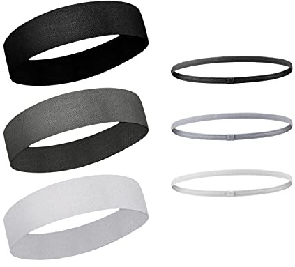 3 diademas anchas deportivas y 3 finas antideslizantes, banda elástica para correr, bandas neutras contra el sudor, adecuadas para baloncesto, yoga, ciclismo (3 colores)