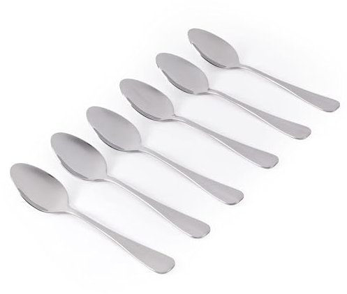 Salter BW13681EU7 Teaspoon Set of 6 – Newbury Stainless Steel Coffee Spoons Cutlery Set, Mirror Polish Finish Flatware, Tea Spoon Tableware for Home, Restaurant, Office, Kitchen, Dishwasher Safe