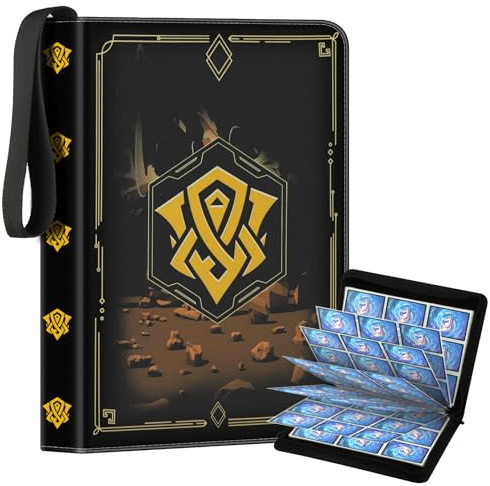 Deuyibu - Album per carte da collezione Lorcana TCG, 900 tasche per carte da collezione, 50 pagine, con elementi di inchiostro magico, in pelle PU, per famiglie e amici, colore: Arancione