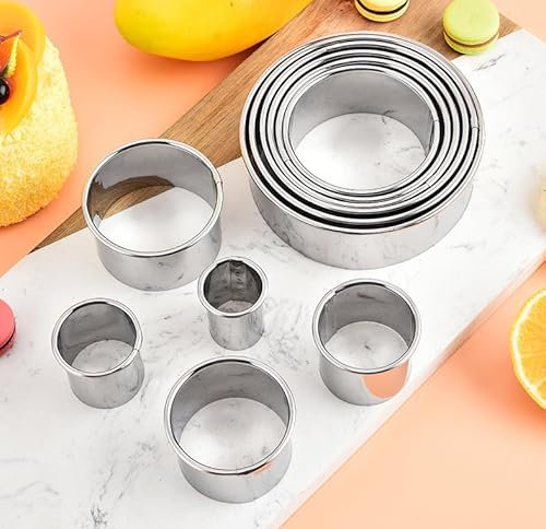Set di 10 anelli da dessert, anelli da dessert e anelli da pranzo, in acciaio inox, per cucina, mousse, anelli da dessert, per torte e sushi fai da te