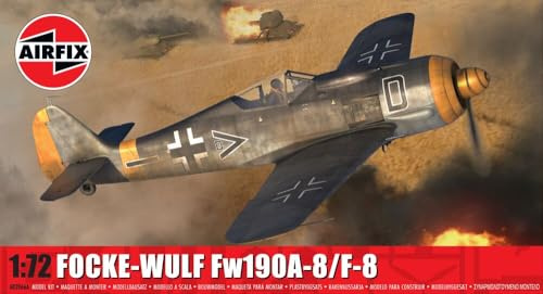 Airfix Standard Model Set - A02066A Focke-Wulf Fw190A-8/F-8 Model Building Kit - Plastic Aircraft Kits for Adults & Children 8+, Includes 74 Pieces - 1:72 Scale