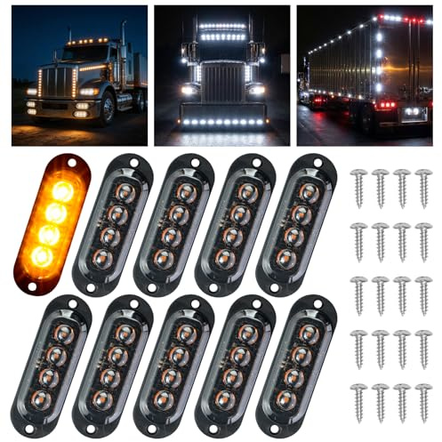 Catekro 10 stk. Begrenzungsleuchten Anhänger mit 4 Leuchten 86mm 12V-24V