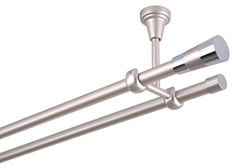 ASTA PER TENDA 16 mm 2 ciclo estrale fissaggio a soffitto cromo opaco metallo nuovo, 200