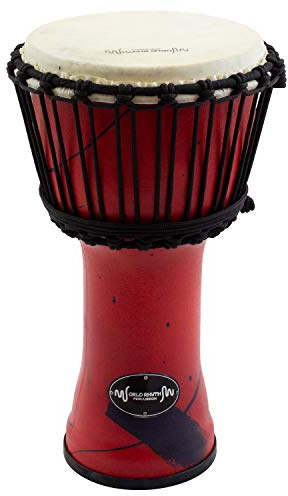 World Rhythm MDJ001-RD - Djembe con parche de piel cabra color rojo (8)
