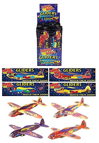 Henbrandt 3X12 Mini Super Hero Kids Boys Gliders Goody Party Bags PINNATA FILLERS Toys
