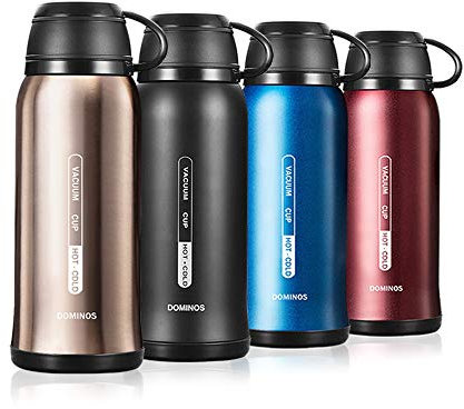 Y·J&H Vakuum Isolierte Edelstahl Trinkflasche, Wasserflasche Doppelwandig BPA Frei, Mit Tasse, Geeignet für heiße Kaffee und Tee, Ideale Thermosflasche für Outdoor, Camping - 650ml Champagner Gold