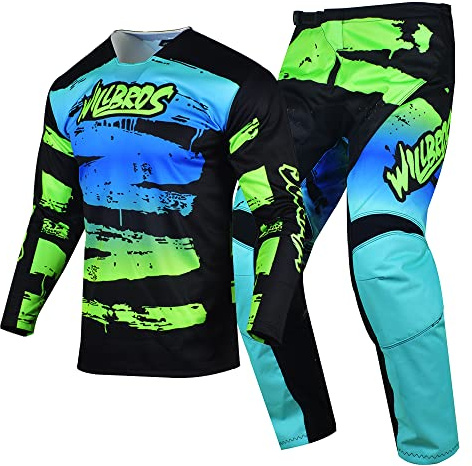 Willbros Pantalones y Jersey de Motocross Hombres Mujeres Motocicleta MX Ciclismo Fuera de la Carretera Bicicleta Sucia Traje Ropa de Carrera Adulta Equitación