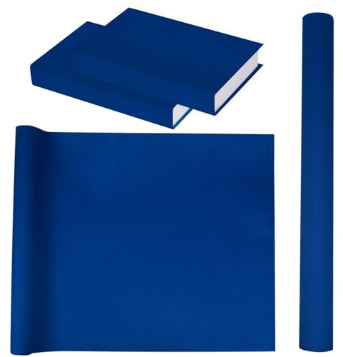 Fuceury Panno di libro per la rilegatura del libro 57×17 pollici blu scuro della superficie del tessuto della copertura del libro sostenuta carta