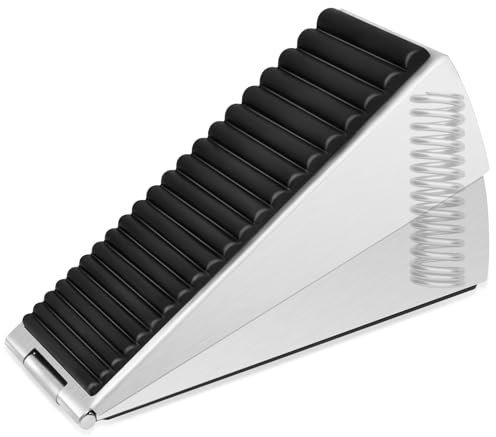 KOLAKO Door Stopper, Heavy Duty Door Stop Wedge Extra Large Indoors Outdoors Doorstops Wall Protector Stainless Steel Door Holder for Floor, 3 Inch