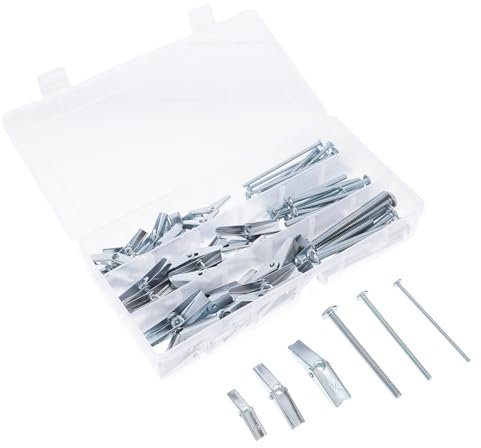 CIYODO 48pezzi Kit Di Ancoraggi Per Muri Cartongesso Con Viti e Dadi Farfalla Ancoraggi Resistente Per Pareti Mattoni e Cartongesso Facile Installazione e Sicurezza Garantita