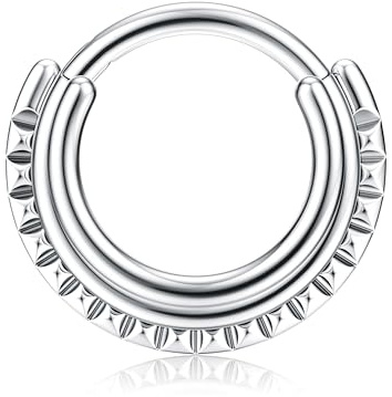 BodyBonita Septum 16G Acero Inoxidable 316L Nariz Aro Helix Tragus Hombre Mujer Daith Conch Rook Oreja Pendientes Aros Plata/Dorados 14K 8mm/10mm