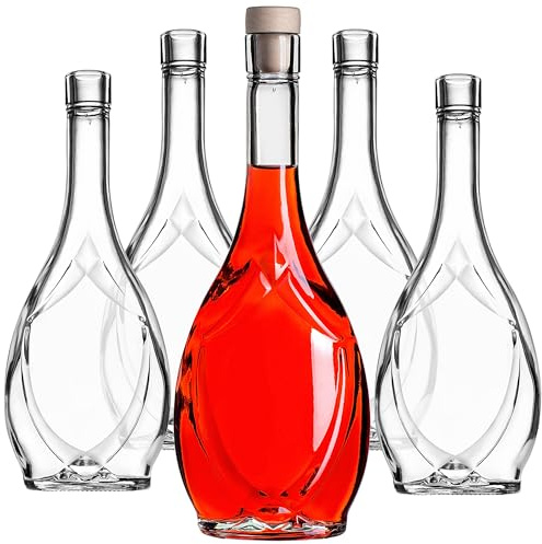 KADAX Tomma glasflaskor 500 ml, 50 st, likörflaskor med kork, flaskor för att fylla likör, vin och grappa, dekorativa flaskor, vinflaskor i glas
