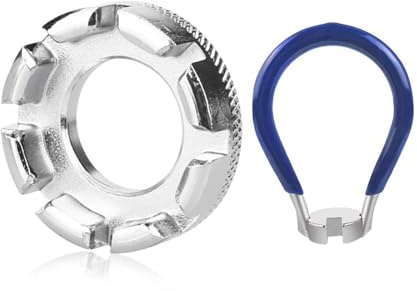 Uxreoib Clé à Rayon Vélo, Outil à Rayons, Clé à Rayons Universelle, Outil à Rayons pour Clé de Vélo, Véhicule Électrique (Argent Et Bleu)