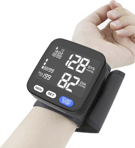 CB-Goods Tensiómetro de Muñeca Digital – Monitor de Presión Arterial y Frecuencia Cardíaca – Pantalla LCD Grande – Fácil de Usar – Uso Doméstico