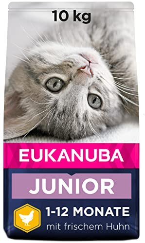 EUKANUBA Chaton Poulet Frais Riz Croquettes 10 kg | Nourriture sèche de qualité supérieure - Pour chatons de 1 à 12 mois - Favorise une croissance saine - Haute teneur en viande