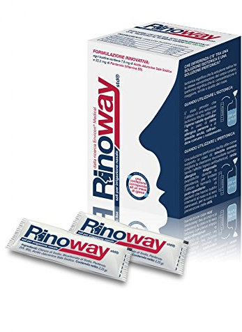 Rinoway® Sali Isotonici per Lavaggi Nasali 0,9% - Polvere per Irrigazione Nasale - 15 Bustine da 2,25 g - Decongestionante Nasale per Respirare Meglio dal Naso e Alleviare il Raffreddore - Envicon®