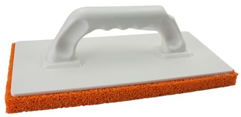 Dönges Planche à râper en caoutchouc éponge fine/moyenne, dimensions 280 x 140 x 18 mm (planche à râper), éponge fine/moyenne, avec support éponge orange, planche en plastique