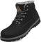 Mishansha Herren Wasserdicht Schneestiefel Männer Winterschuhe rutschfeste Gummi Stiefel PU Leder Boots Winter Warme Gefüttert Hohe Knöchel Schuhe Klassische Erwachsene Kurzschaft, Schwarz 45