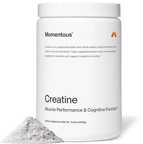 Momentous Creatine Monohydrate Powder - Creatine Powder - Supports Strength, Lean Muscle, & Recovery for Men & Women - NSF Certified for Sport - 5 g per Serving - 90 Servings